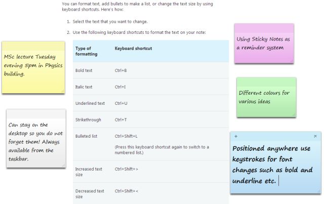 Desktop sticky deals notes windows 7